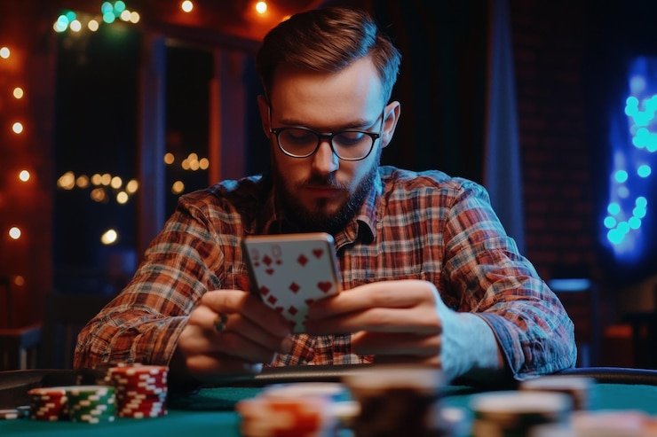 Filipino player enjoying 18yo games on a smartphone at home